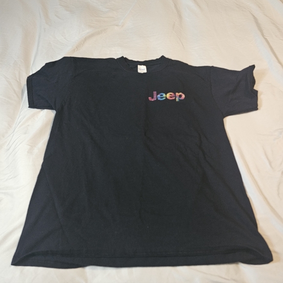 Jeep Tops - Jeep Multicolor Logo Black Tee